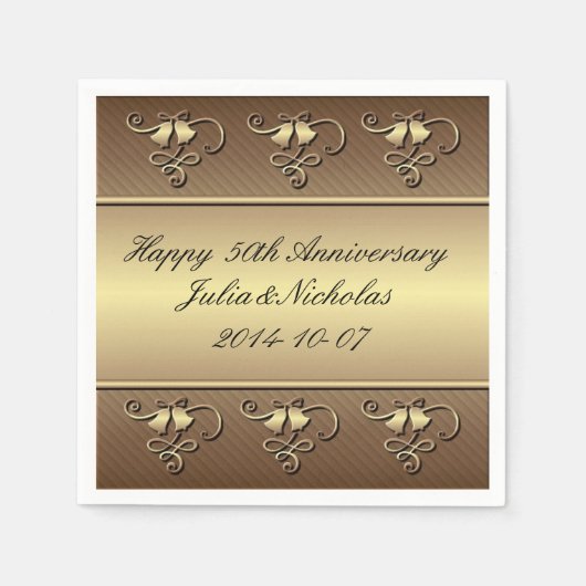 Gold 50e Jubileum - Aangepast Napkins Servetten (Voorkant)