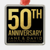 Gold 50e Jubileum - Aangepaste versiering Metalen Ornament (Voorkant)