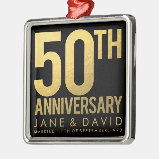 Gold 50e Jubileum - Aangepaste versiering Metalen Ornament (Links)