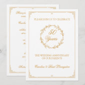 Gold 50e Jubileum feestdag Kaart (Voorkant / Achterkant)