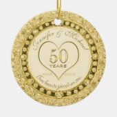 Gold 50e Jubileum Keramisch Ornament (Voorkant)