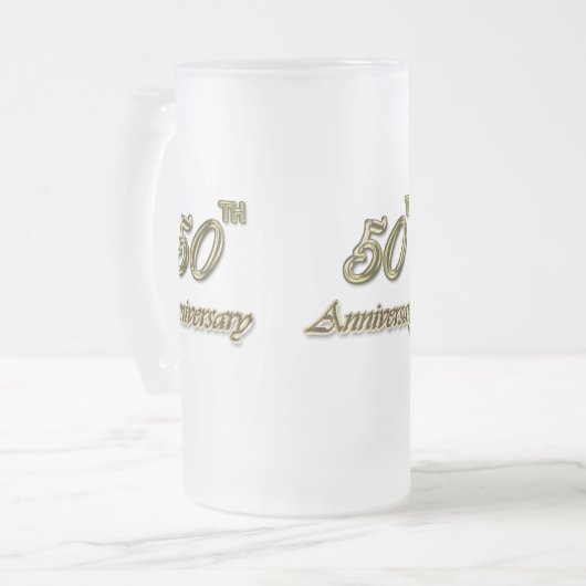 Gold 50e Jubileum Matglas Bierpul (Voorkant links)