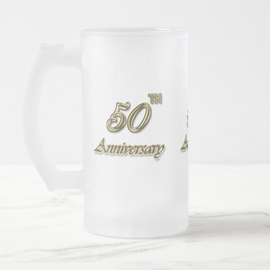 Gold 50e Jubileum Matglas Bierpul (Links)