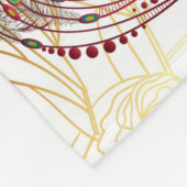 Gold 50e Jubileum Red Peacock Love Wing Heart Fleece Deken (Hoek)