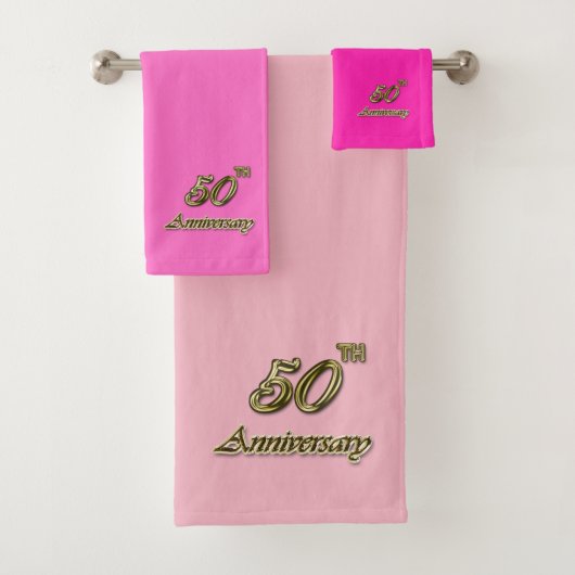 Gold 50e Jubileum (roze) Bad Handdoek (Insitu)