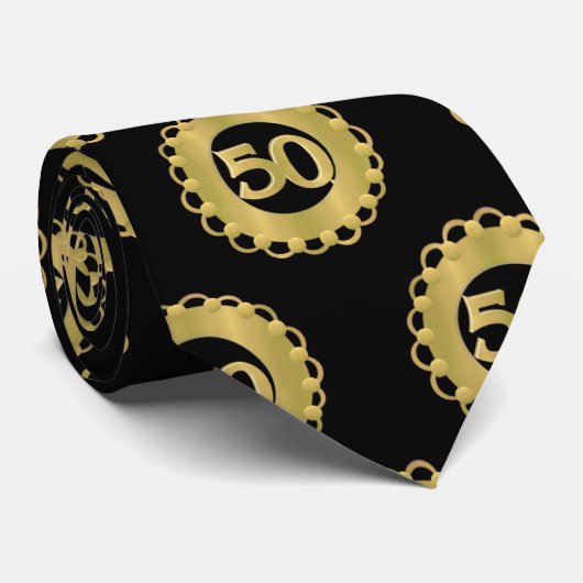 Gold 50e Jubileum Stropdas (Opgerold)