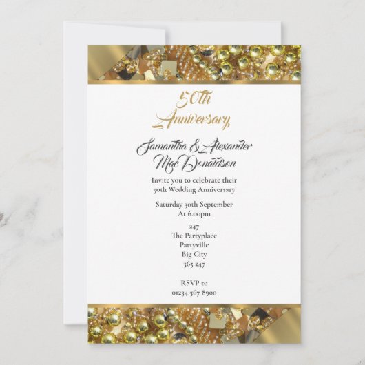 Gold 50e trouwdag kaart (Voorkant)