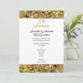 Gold 50e trouwdag kaart (Staand voorkant)