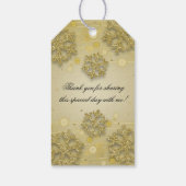 Gold 50e verjaardag Dank je Winterglitter Cadeaulabel (Achterkant)