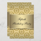 Gold 50e verjaardag kaart (Voorkant / Achterkant)