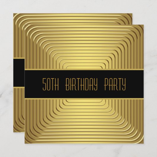 Gold 50e verjaardag kaart (Voorkant / Achterkant)