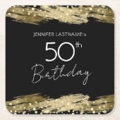 Gold 50e verjaardag kartonnen onderzetters (Voorkant)