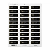 Gold 50th Birthday Glitter Confetti Black Etiket (Full Sheet)