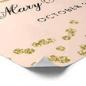 Gold 50th Birthday Glitter Confetti Blush Pink Poster (Hoek)