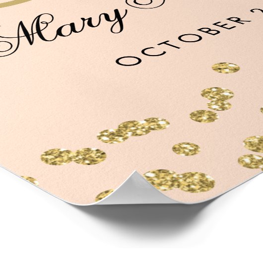 Gold 50th Birthday Glitter Confetti Blush Pink Poster (Hoek)