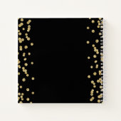 Gold 50th Birthday Guestbook Confetti Black Notitieboek (Achterkant)