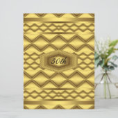 Gold 50th Birthday Jubileum Party Kaart (Staand voorkant)