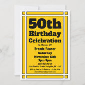 Gold 50th Birthday Kaart (Voorkant)