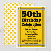 Gold 50th Birthday Kaart (Voorkant / Achterkant)