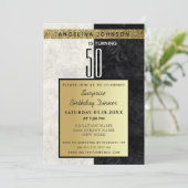 Gold 50th Birthday Kaart (Staand voorkant)