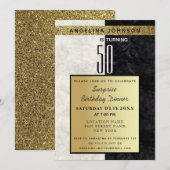 Gold 50th Birthday Kaart (Voorkant / Achterkant)