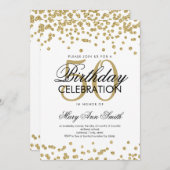 Gold 50th Birthday Party Elegant Glitter Confetti Kaart (Voorkant / Achterkant)