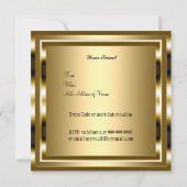 Gold 50th Birthday Party Invitation Gold Kaart (Achterkant)