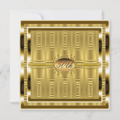 Gold 50th Birthday Party Invitation Gold Kaart (Voorkant)