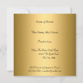 Gold 50th Birthday Party Invitation Gold Kaart (Achterkant)