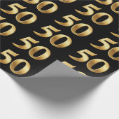 Gold 50th Birthday Pattern Cadeaupapier (Hoek)