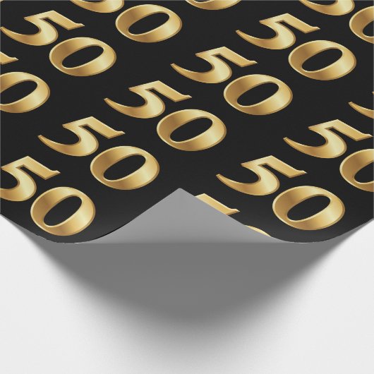 Gold 50th Birthday Pattern Cadeaupapier (Hoek)