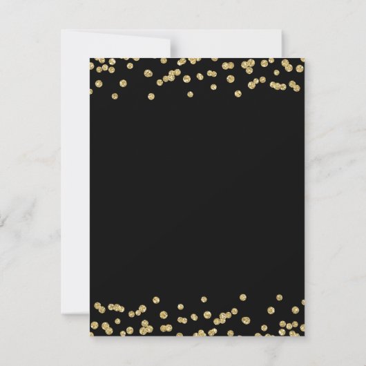 Gold 50th Birthday Save Date Confetti Black Save The Date (Achterkant)
