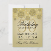 Gold 50th Birthday Save Date Winter Save The Date (Voorkant)
