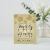 Gold 50th Birthday Save Date Winter Save The Date (Staand voorkant)