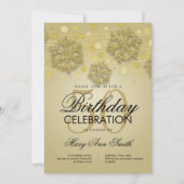 Gold 50th Birthday Winter Glitter Glam Kaart (Voorkant)