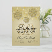 Gold 50th Birthday Winter Glitter Glam Kaart (Staand voorkant)