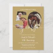 Gold 50th Wedding Jubileum 2 Foto Kaart (Voorkant)