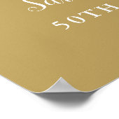 Gold 50th Wedding Jubileum 2 Foto Welkom Teken Poster (Hoek)
