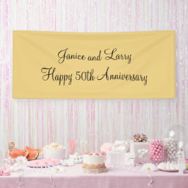 Gold 50th Wedding Jubileum - Aangepast Spandoek