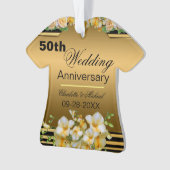 Gold 50th Wedding Jubileum Acryl Ornament (voorkant)