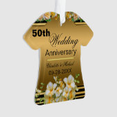 Gold 50th Wedding Jubileum Acryl Ornament (voorkant)