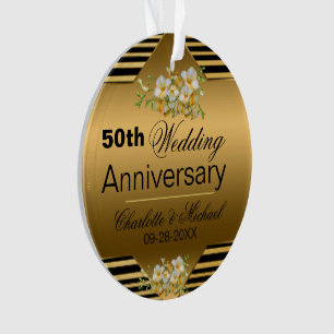 Gold 50th Wedding Jubileum acryl Ornament