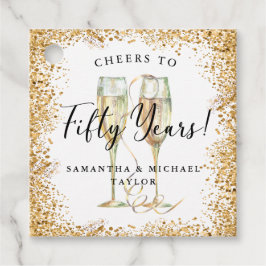 Gold 50th Wedding Jubileum Bedankjes Labels