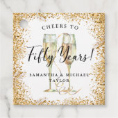 Gold 50th Wedding Jubileum Bedankjes Labels (Voorkant)