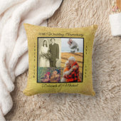 Gold 50th Wedding Jubileum Foto Collage Kussen (Deken)