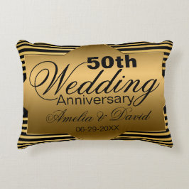 Gold 50th Wedding Jubileum Gift Accent Kussen