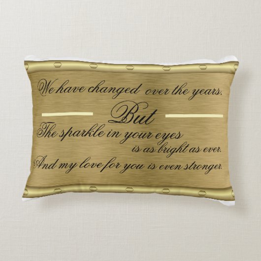 Gold 50th Wedding Jubileum Gift Accent Kussen (Achterkant)
