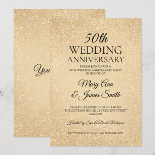 Gold 50th Wedding Jubileum Glitter Paint Kijk Kaart