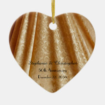 Gold 50th Wedding Jubileum Heart Shaped, Name 