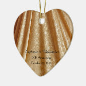 Gold 50th Wedding Jubileum Heart Shaped, Name  Keramisch Ornament (Links)